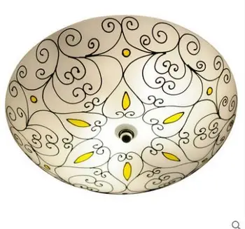 16inch Viduržemio jūros Bohemijos Gėlių Vynuogių Dvasinė Šviesa Turas Stiklo lempų gaubtų lamparas de techo abajur