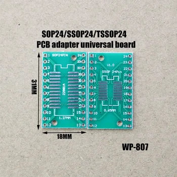 1pcs Daug SOP24 SSOP24 TSSOP24 į DIP24 PCB Pinboard SMD Iki 0,65 mm/1.27 mm iki 2.54 mm Pin Pikis Valdybos Keitiklio Lizdą