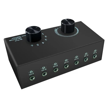 3.5 Mm Stereo Audio Switcher Splitter 6 Būdu Audio Splitter Jungiklis Switcher Pasyvus Garsiakalbis Ausinių 6 Įvesties Ir 1 Išvesties