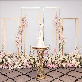 4pcs vestuvių blizga aukso rėmo vadovas geometrinis gėlių rėmo vestuvių dekoravimas sveiki srityje langų išdėstymas vestuvinė arka