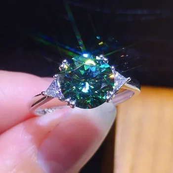 925 Sterlingas Sidabro Romantiška Diamond Vestuvių Žiedai Prabangių Gėlių Formos Vintage Stiliaus Vestuvinis Žiedas Su Šviesiai Žalios Spalvos Akmuo