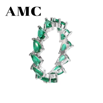 AMC Temperamentas mados karšto pardavimo smaragdas vandens lašas žiedas mergina nuotaka vestuvių šviesos prabangūs papuošalai moterų žmona dovana