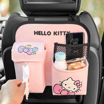 Anime Sveiki Kittys Automobilio Sėdynės Atlošo Multi-Funkcija Kabinti Organizatorius Talpinimo Audinių Langelį Interjero Saugojimo Apdailos Reikmenys