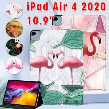 Apple IPad 4 Oro 2020 10.9 Colių PU Odos Flamingo Spausdinti Modelio Tablet Stand Padengti Atveju + Nemokamas Stylus
