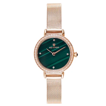 BOYARGE Moterų Laikrodžiai Mados Malachito žaliojo Odos Ponios Žiūrėti Prabanga Vandeniui Quarzt Laikrodis Moterų Paprastas Laikrodis