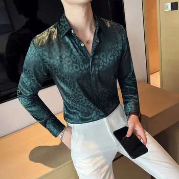Britų Stiliaus Vyrų Pavasarį Aukštos Kokybės Verslo Spausdinimo Suknelė Marškiniai/Vyrų Slim Fit Plonas Stiliaus Ilgomis Rankovėmis Zebra Modelio Marškiniai