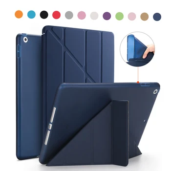 Dangtelis ipad 10.2 2019 Atveju PU Odos Silicio Atgal Plonas, lengvas Y Stiliaus Deformacijos Smart Cover iPad 10.2 colių