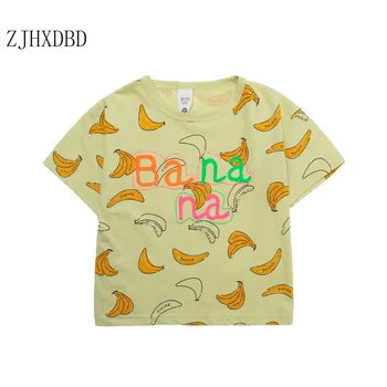 DDDDDDD 2020 Naujas Vasaros Vaikų Hipster Laiškas Spausdinti Bananų Modelis Berniukas Kūdikių marškinėliai, Žemiausią Marškinėliai Drabužių