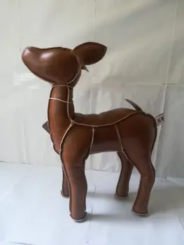 didelis 33cm animacinių filmų sika elniai pliušinis žaislas PU Odos brown deer minkštos lėlės vaiko žaislas ,gimtadienio dovana b2288