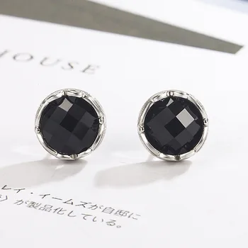 HOYON korėjos stilius paprastas apvalus auskarai moterims, papuošalai mados juoda auskarai nišą dizaino auskarai 295 skiedra spalvos, geometriniai
