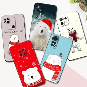 Juoda Tpu Case For Xiaomi mi 11i 5G Redmi 11 Pastaba 11S 11T Pro PLUS 4G 5G Padengti, Kalėdos, Nauji Metai