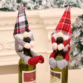 Kalėdų Gnome Vyno Butelis Apima Vyno Butelis Rėžtuvės Dekoratyviniai Kalėdų Dekoracijas Naujųjų Metų Valgomojo Stalo Dekoro Dovanų Šalis