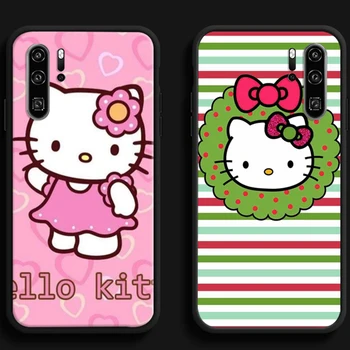 Kalėdų Hello Kitty Telefono Dėklai Huawei Honor Y6 Y7 2019 Y9 2018 Y9 Premjero 2019 Y9 2019 Y9A Minkštos TPU Coque