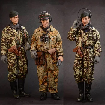 Marsas Dieviška G-019 1/6 Šarvuotų Karių Kamufliažas Combat Uniform Marškinėliai, Kepurės Ausines Aksesuaras 12