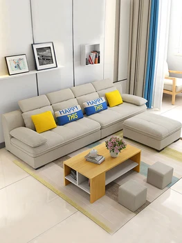 Mažų sofa nustatyti, modernus minimalistinio audinio sofos kambarį, gali būti išardyti ir išplauti tris-asmuo audinio sofos.