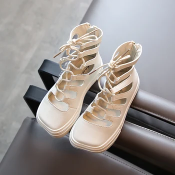 Merginos batai 2020 m. vasarą ir rudenį naujos mados minkšto dugno princesė batai vaikams, neslidžia Romos batai 4-15 metų