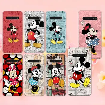 Mickey Minnie Mouse Meno LG K92 K22 K71 K61 K51S K41S K50S Q60 V60 V50 S V40 V30 G8 X G8S ThinQ Skaidrus Telefono dėklas