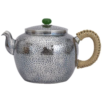 Milžinišką varantys granulių arbatinukas gryno sidabro 999 grynas rankų darbo antioksidantas namų retro dovana, aukštos kokybės sidabro puodą 270ml