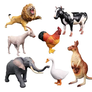 Minkštas Žaislas Modelis Laukinių Gyvūnų Modeliu, Vaikų Žaislų Arklys Liūtas Avių, Karvių Modelio Papuošalus Gimtadienio Dovanos