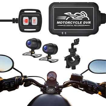 Motociklo Brūkšnys Cam Motociklo Kamera, Diktofonas Motociklo Brūkšnys Cam Kamera 1080p Dual Plataus Kampo 150 Objektyvas Sportbike Įrašymo DVR