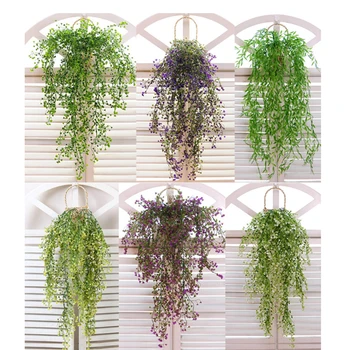 Nauja 80cm Dirbtinės Gėlės Modeliavimas Vynuogių Kabinti Girliandą Augalų žali Lapai Vestuvių Namų, Sodo Puošmena Dropshipping