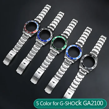 Naujas GA2100 GA2110 Watchband Nustatyti Metalo Bezel Dirželis Casio G-Shock GA-2100 GA-2110 Modifikuotų Nerūdijančio Plieno Atveju Apyrankės dirželio