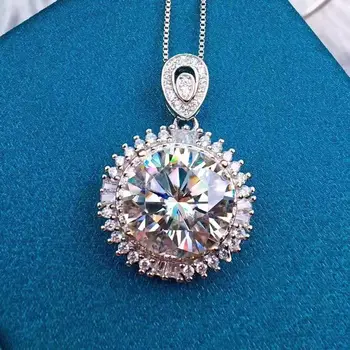 Naujas Mozan Diamond Karoliai Moterų Sun Flower 10 Karatų Pakabukas Gimtadienio Dovana Aukštos kokybės Papuošalai, Aksesuarai