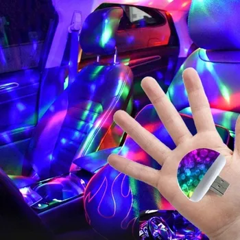 NAUJAS Multi Color USB LED Automobiliu Interjero Apšvietimo Rinkinys Atmosfera, Šviesos, Neoninė Spalvinga Lempos Įdomus Nešiojamų Priedai