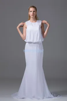 nemokamas pristatymas naujos mados oficialų vakarą 2015 vakaro drabužiai plius dydis moterų estidos balta suknelė ilgą šifono vakaro suknelės