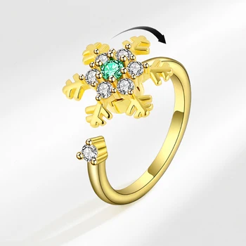 Originalaus dizaino, prabangus ekologiškas akmuo, snaigė vestuvinis žiedas reguliuojamas ir pasukti šviesos prabangos ponios, sidabro papuošalai