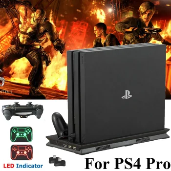 PS4 Pro Vertikalus Aušinimo Įkrovimo Stovo, P S4 Play Station 4 Kreiptuką Įkroviklis Doko Stotis 