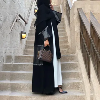Ramadanas Eid Atidaryti Abaja Kimono Suknelę, Dubajus Kaftan Musulmonų Cardigan Abayas Moterų Atsitiktinis Skraiste Femme Caftan Islamas Drabužiai