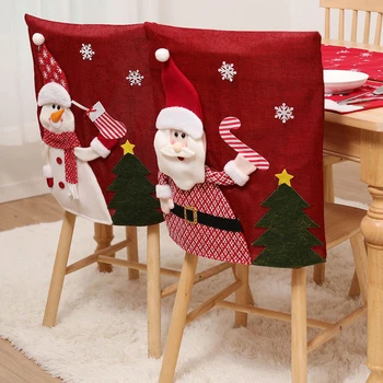 Santa Kėdė Padengti Papuošalai Nuimamas Santa Kėdė Padengti Papuošalai Kalėdų Sėdynės atlošo Atveju, Kalėdų Papuošalai Pietų Stalo