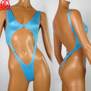 Sexy Moteris Backless Aukštos Sumažinti Bodysuit Tuščiaviduriai Iš vientisi maudymosi Kostiumėliai maudymosi kostiumėlį G String Moterų Diržas Seksualus Maudymosi Kostiumai FX48