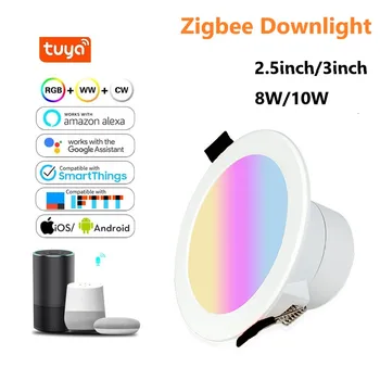 Smart Zigbee Wifi Pritemdomi Lubų Šviesos 2.5 colių 3inch 8W 10W RGB Laikmačio Jungiklis Alexa Echo 