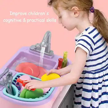 Vaikai Virtuvės Žaislai, Modeliavimo Elektros Indaplovė Apsimesti Žaisti Mini Virtuvės Maisto Švietimo Žaislai, Vaidmenų Mergaičių Žaislai