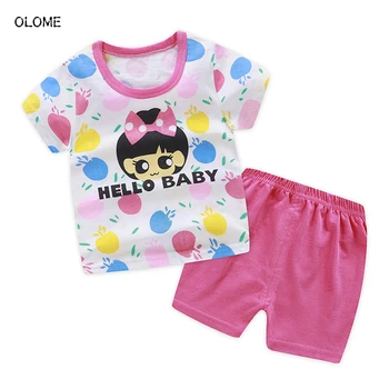Vasarą Karšto Pardavimo Anime Modelio Vaikų marškinėliai Animacinių filmų Hello Baby Medvilnės trumpomis rankovėmis Unisex Tees Mergaitės ir Berniukai Viršūnės