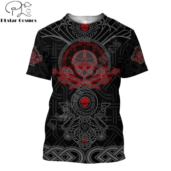 Vikingai - Varną iš Odin Tatuiruotė 3D Atspausdintas Vyrų marškinėliai Harajuku trumpomis rankovėmis Marškinėlius vasaros gatvės Unisex marškinėlius viršūnes DX-13