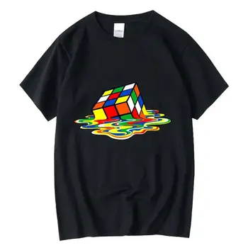 Vyriški T-shirt Aukštos Kokybės 100% Medvilnės Magic square spausdinimas o-kaklo vyrų t-shirt cool atsitiktinis hip-hop t-shirt vyrai viršūnės