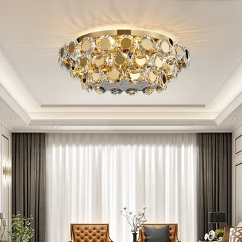 Šiuolaikinės Kristalų Lubų, Prabangūs, Aukso Blizgikliai Turas Cristal Lempa Kambarį Miegamasis Namų Dekoro Lempos