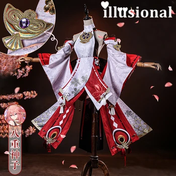 ｛Akcijų｝illusional Genshin Poveikio Yae Miko Cosplay Kostiumų Anime Žaidimas Helovinas Kostiumai moterims